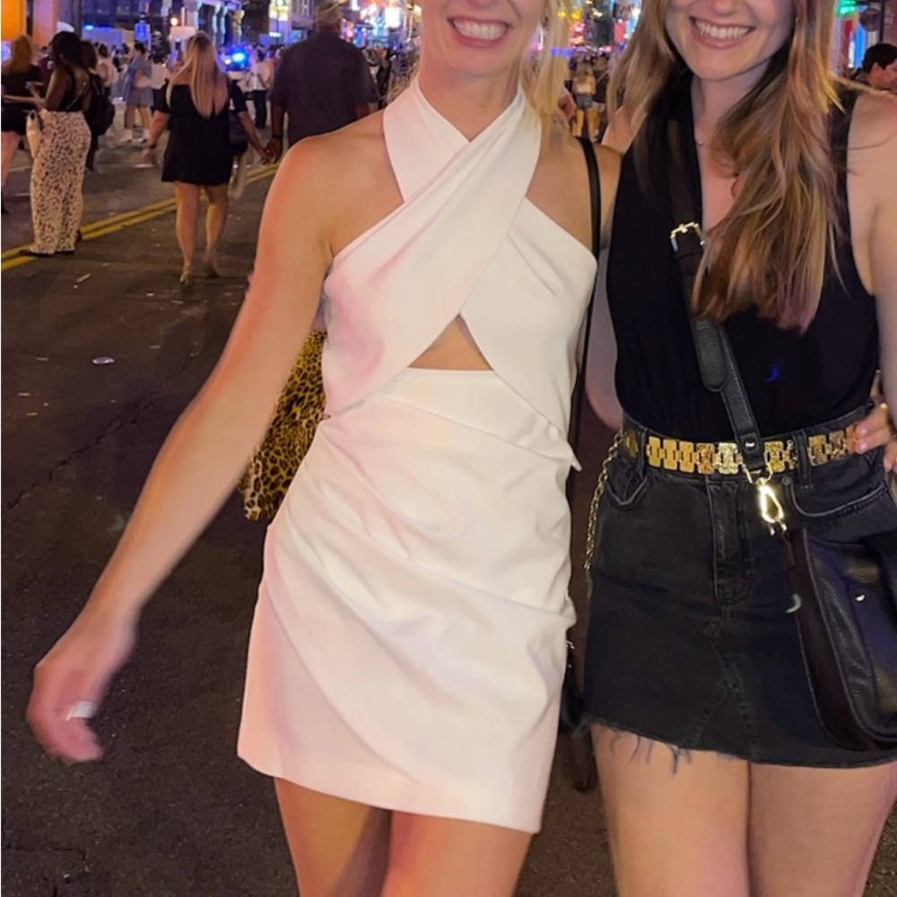 White Mini Halter Dress